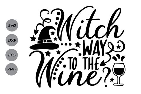 Download Free Witch way to the wine SVG | Halloween quote for Cricut